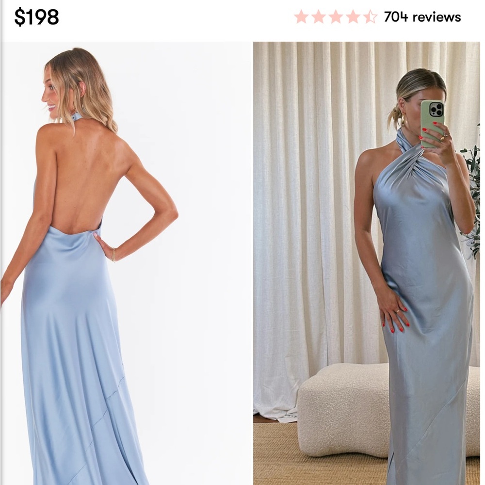 Show Me Your MuMu Blue Halter Backless Gown